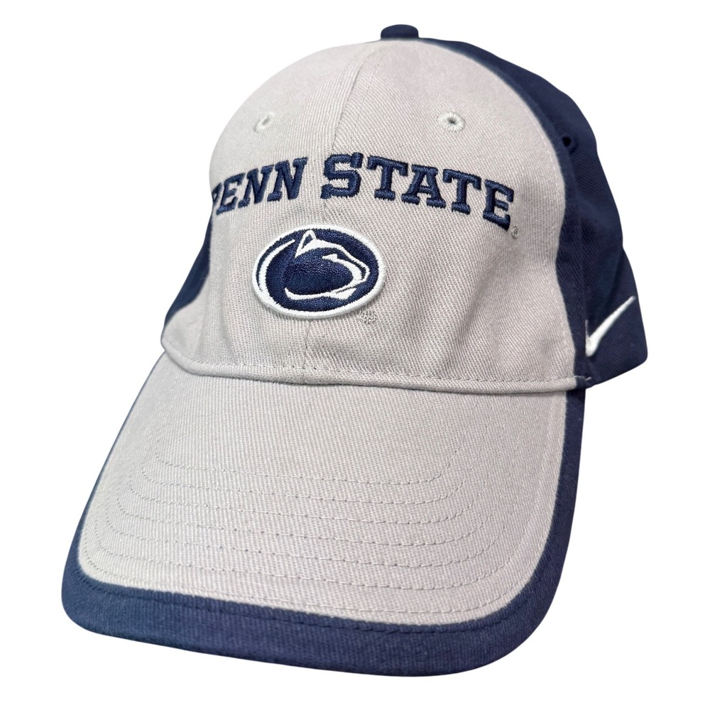 Nike Hat Penn State Mens XL Grey Blue Big Ten Pro Swoosh Flex Fit Cap